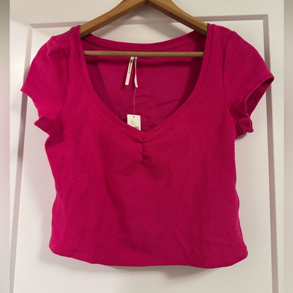 Anthropology pink crop top